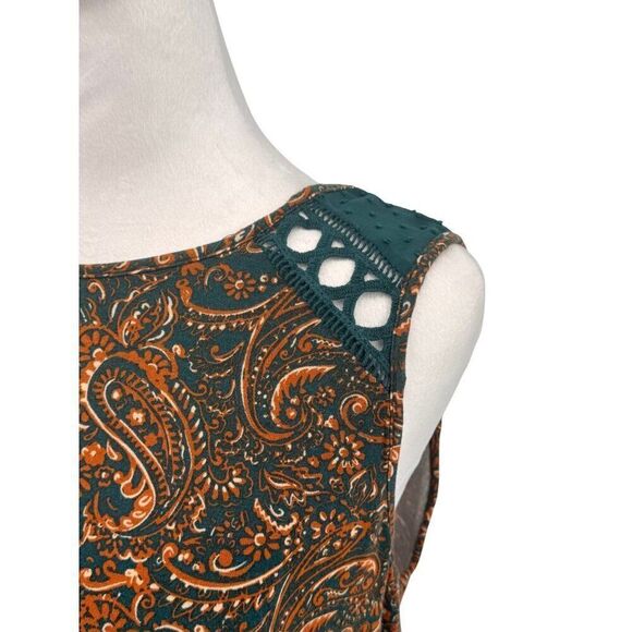 Anthropologie Daniel Rainn Boho Paisley Sleeveless Top Sz M EUC Summer Vibes - Picture 2 of 8